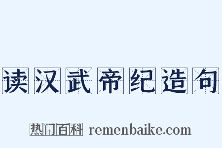 读汉武帝纪造句是什么意思的图片